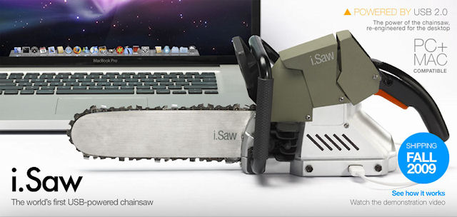 Реклама i.Saw - USB цепной пилы.